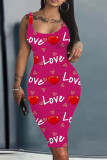 Women Summer Print Sleeve Dress