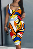 Women Summer Print Sleeve Dress
