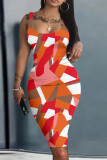 Women Summer Print Sleeve Dress