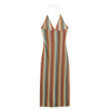 Women Summer Crocheted Flower Suspender Maxi Dress