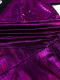 Women Off Shoulder V Neck Formal Party Pleated Small Sleeve Dresses
