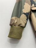 Women's Casual Fashion Multi-Pocket Zipper Camouflage Jumpsuit