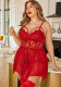 Women's Sexy Lingerie Plus Size Gathered Strap Nightdress Set