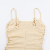 Strap Sexy Slit Fishtail Women Chic Slim Long Dress