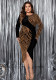 Plus Size Women Leopard Long Sleeve Dress