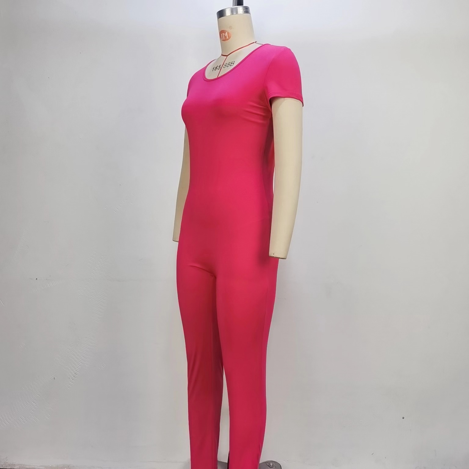 Backless Solid Short-Sleeve Jumpsuit for Summer Outings