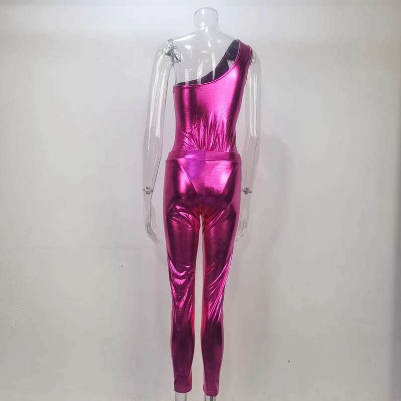 Women summer sexy one-shoulder Top jumpsuit and trousers two-piece set