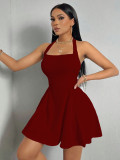 Women Sexy Halter Neck Backless Dress