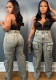 Women Pocket Removable Button Denim Pants
