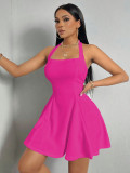 Women Sexy Halter Neck Backless Dress