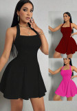 Women Sexy Halter Neck Backless Dress