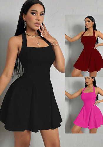 Women Sexy Halter Neck Backless Dress