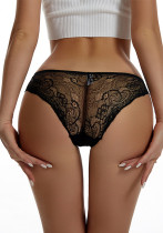 Valentine's Day Women's Sexy Lace Panties Black Low Waist Temptation Briefs Valentine's Day Women's Sexy Lace Panties Black Low Waist Temptation Briefs