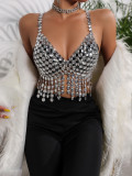 Sexy Fashion Acrylic Jewelry Tassel Strap Vest Top