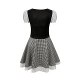 German Munich Oktoberfest Maid Costume Plaid Beer Dress Mardi Gras Costume