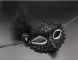 Venetian Lace Applique Cloth Side Feather Adult Mask Carnival Mardi Gras Performance Props