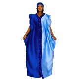 Women Plus Size African satin dress
