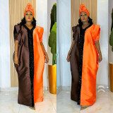 Women Plus Size African satin dress