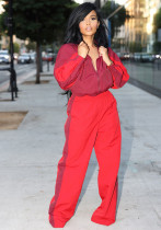 Women Casual Long Sleeve Zipper Turndown Collar Patchwork Pocket Top and Pants Two-Piece Set Women Casual Long Sleeve Zipper Turndown Collar Patchwork Pocket Top and Pants Two-Piece Set