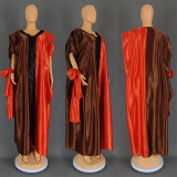 Women Plus Size African satin dress