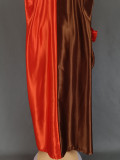 Women Plus Size African satin dress