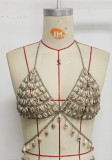 Women Metal Chain Shell Bra Top