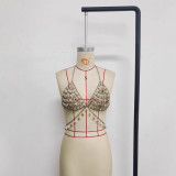 Women Metal Chain Shell Bra Top