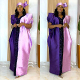 Women Plus Size African satin dress