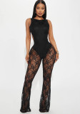 Women sexy lace patchwork jumpsuits