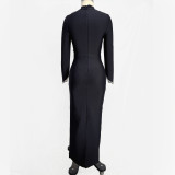Women rhinestone chain bandage dress