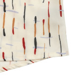 Women Summer Contrast Turndown Collar Line Print Shirt