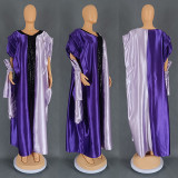 Women Plus Size African satin dress