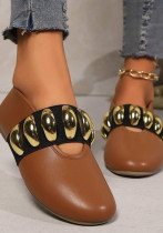 Plus Size Pu Metal Buckle Casual Shoes Women Outdoor Wear Shoes