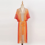 Summer Sun Protection Clothing Casual Loose See-Through Tassel Robe Women's Swimsuit Cover-Up