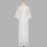 Summer Sun Protection Clothing Casual Loose See-Through Tassel Robe Women's Swimsuit Cover-Up