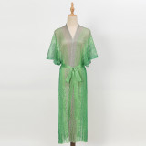Summer Sun Protection Clothing Casual Loose See-Through Tassel Robe Women's Swimsuit Cover-Up