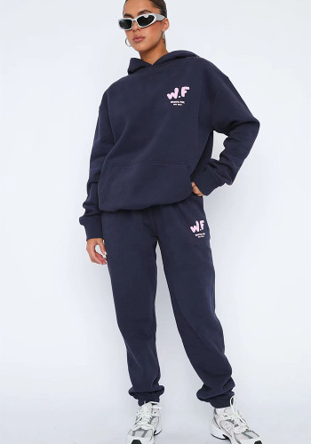 Women's Spring And Autumn Winter Hoodies Sweatpants Set Fashion Sports Long Sleeve Pullover Hooded Two Piece Tracksuit