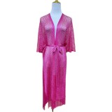 Summer Sun Protection Clothing Casual Loose See-Through Tassel Robe Women's Swimsuit Cover-Up