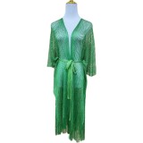 Summer Sun Protection Clothing Casual Loose See-Through Tassel Robe Women's Swimsuit Cover-Up