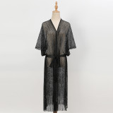 Summer Sun Protection Clothing Casual Loose See-Through Tassel Robe Women's Swimsuit Cover-Up