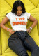 Summer Fashion Letter Print Sexy Tight Fitting Crop Short T-Shirt Casual Sports Top