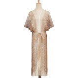 Summer Sun Protection Clothing Casual Loose See-Through Tassel Robe Women's Swimsuit Cover-Up