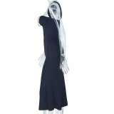 Women's Elegant Strap Solid Color Long Dress