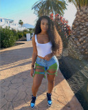 Women Spring and Summer Ripped Denim Shorts