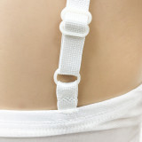 Women sexy suspender mesh See-Through pleated slit dress