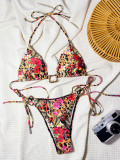 Women bikini leopard print Two Pieces swimsuit