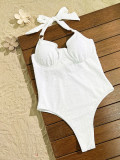 Women Bikini white one-piece swimsuit