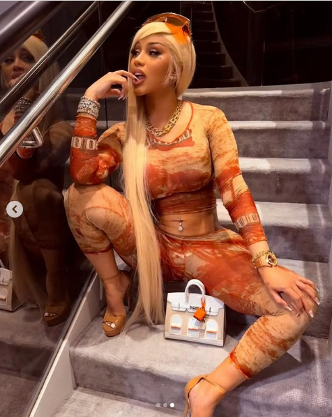 Women Spring Mesh Printed Round Neck Long Sleeve Top and Pants Two Piece Set