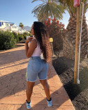 Women Spring and Summer Ripped Denim Shorts