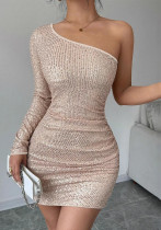 Women Sexy Elegant Off-shoulder Sequin Dress Women Sexy Elegant Off-shoulder Sequin Dress